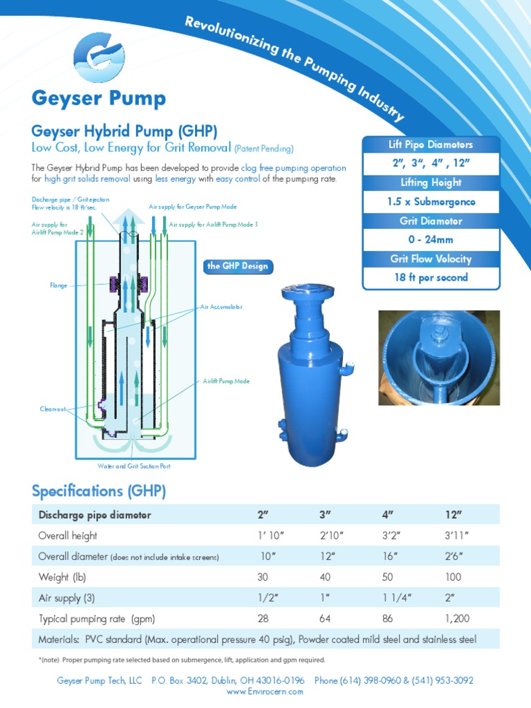 Geyser Hybrid Pumps PDF Pump Fluid Dynamics