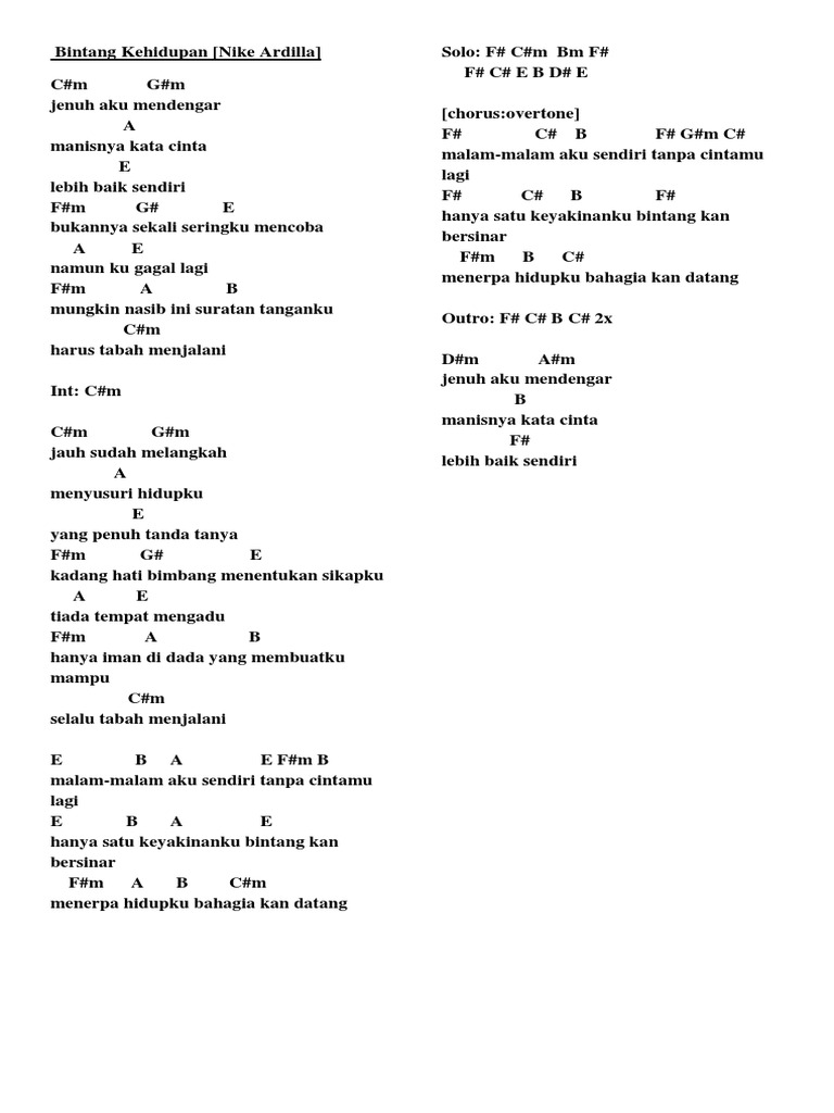 Chord Lagu Nike Ardila Pdf