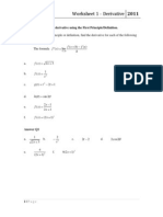 Worksheet 1-Derivatives September 2011