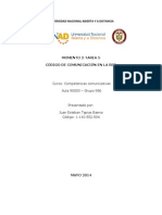 Codigo de Comunicacion en La Red Juan Esteban Tapias Grupo 956 Tarea 5 Momento 2