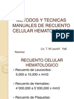 Metodos y Tecnicas Manuales de Recuento Celular Hematologico