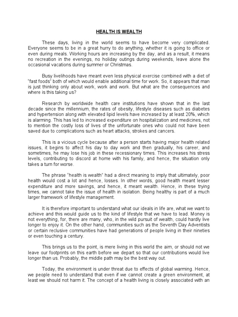Health is wealth essay in english pdf picture