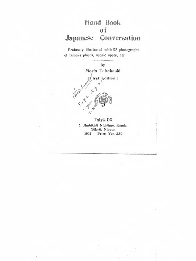 HandBookOfJapaneseConversation Text PDF Japanese Language Languages pic