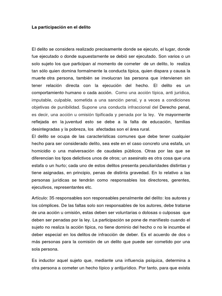 La Participación en El Delito PDF