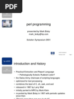 Perl Programming: Presented by Mark Bixby Solution Symposium 2001