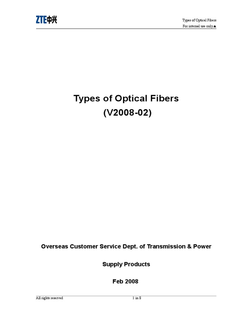 Types of Optical Fibers Explained | PDF | Optical Fiber | Dispersion ...