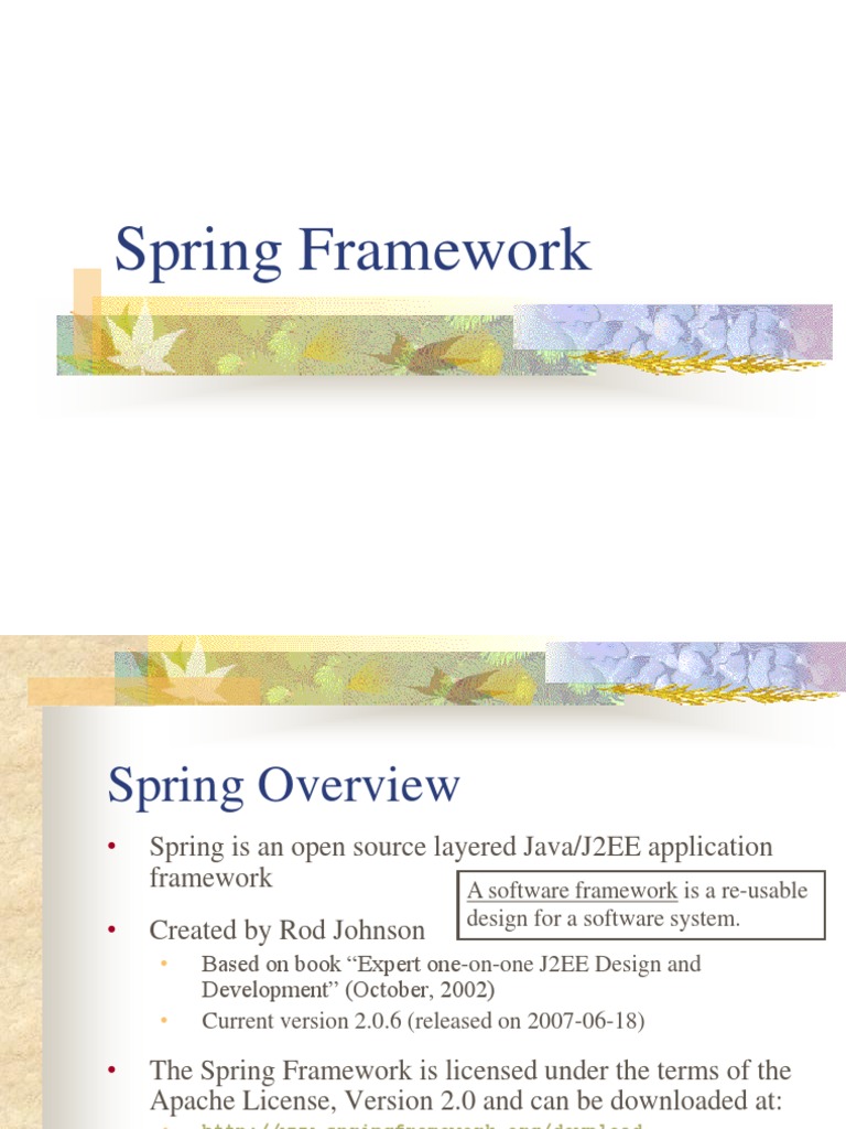 Spring Framework PDF Spring Framework Enterprise Java Beans