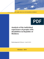 Analysis of individual experience of people with disabilities in Republic of Moldova