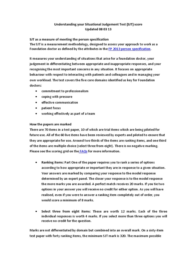 Understanding SJT Scoring and Results | PDF | Standard Deviation ...