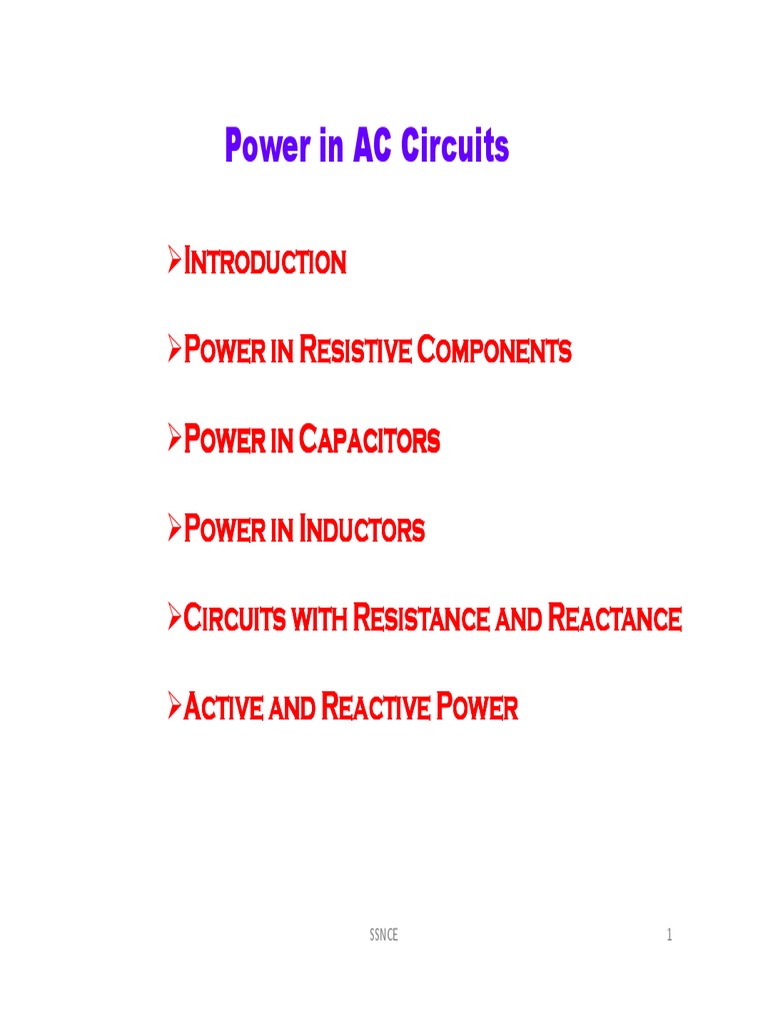 L3. Power in AC Circuits | PDF | Ac Power | Power (Physics)