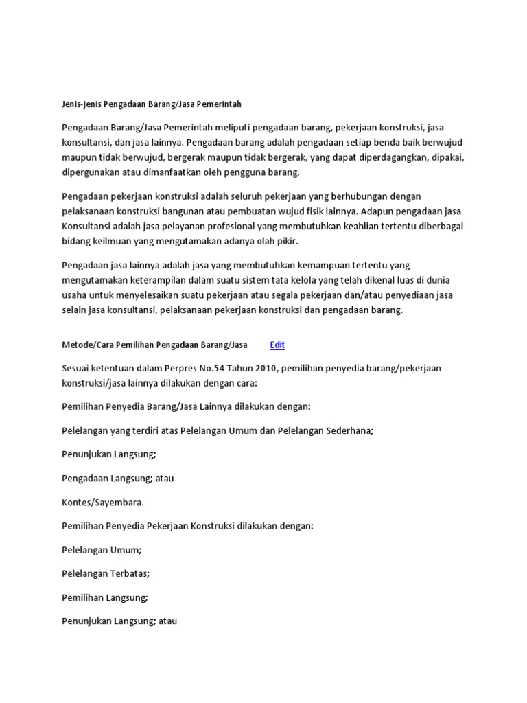 JenisJenis Pengadaan Barang PDF