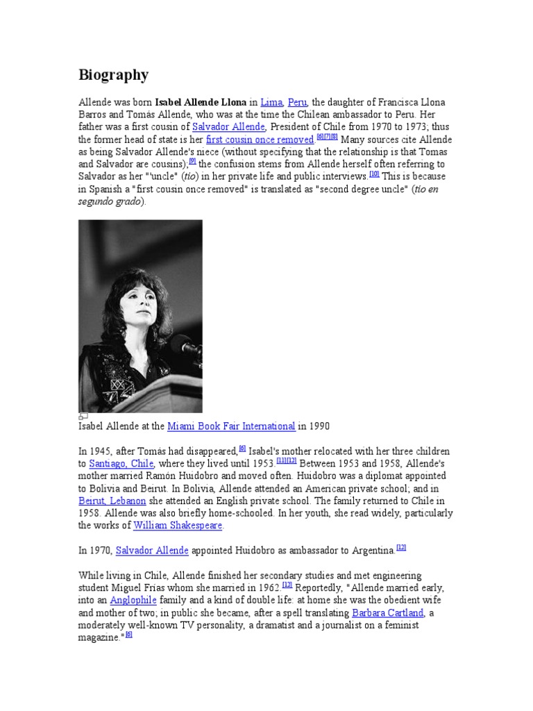 Isabel Allende Biography | PDF | Chile