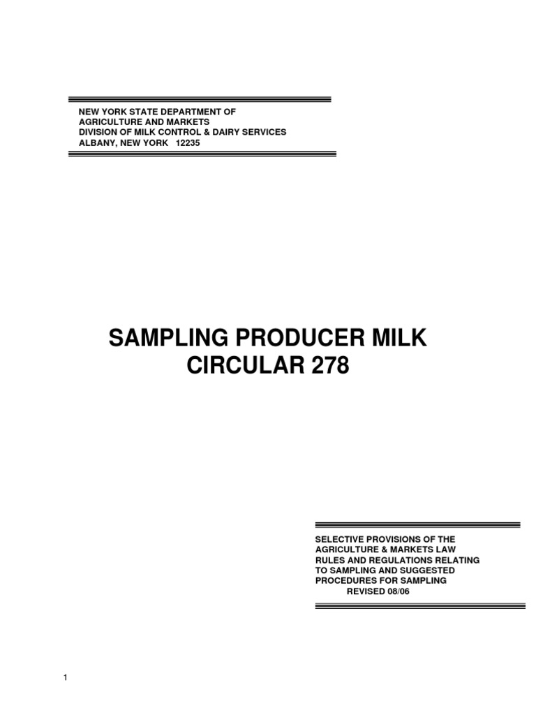Sampling Producer Milk | PDF | Bacteria | Milk