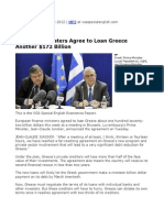 European Ministers Agree To Loan Greece
