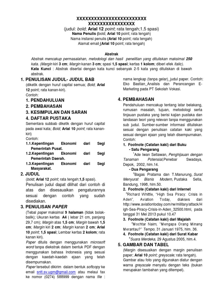 Panduan Format Penulisan Paper Ilmiah | PDF