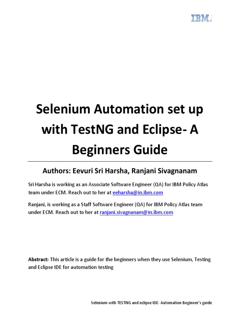 Selenium With TESTNG and Eclipse IDE | PDF | Computers