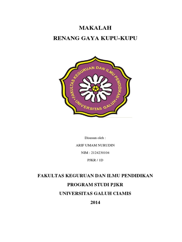 Renang Gaya Kupu Kupu Docx