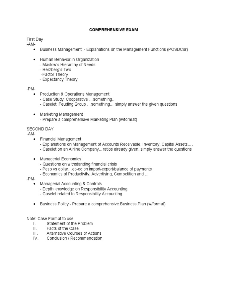 Comprehensive Exam PDF