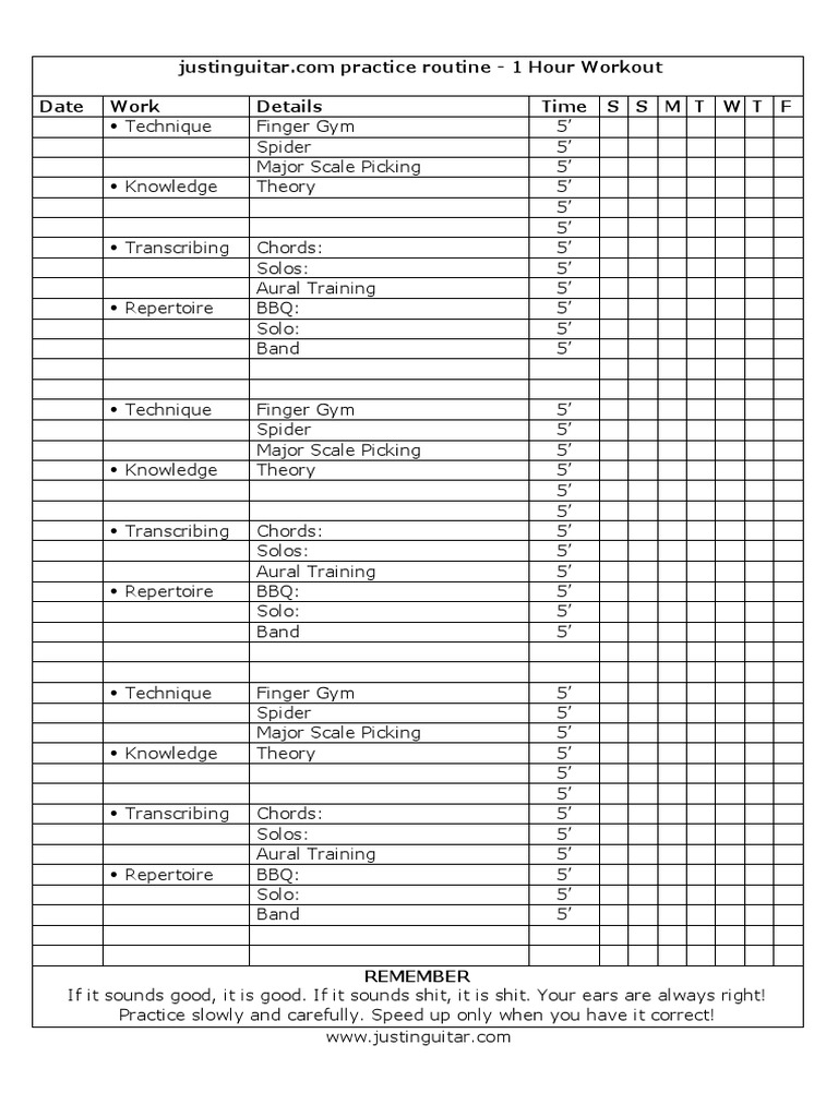 Pracroutine 1hr pdf