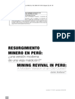 Arellano, Javier, Resurgimiento Minero en El Perú