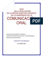 Guia para La Evaluacion de La Practica Docente de La Comunicacion Oral