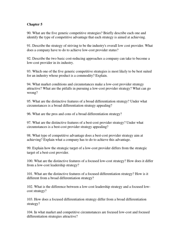 Chapter 5 | PDF | Strategic Management | Competitive Advantage