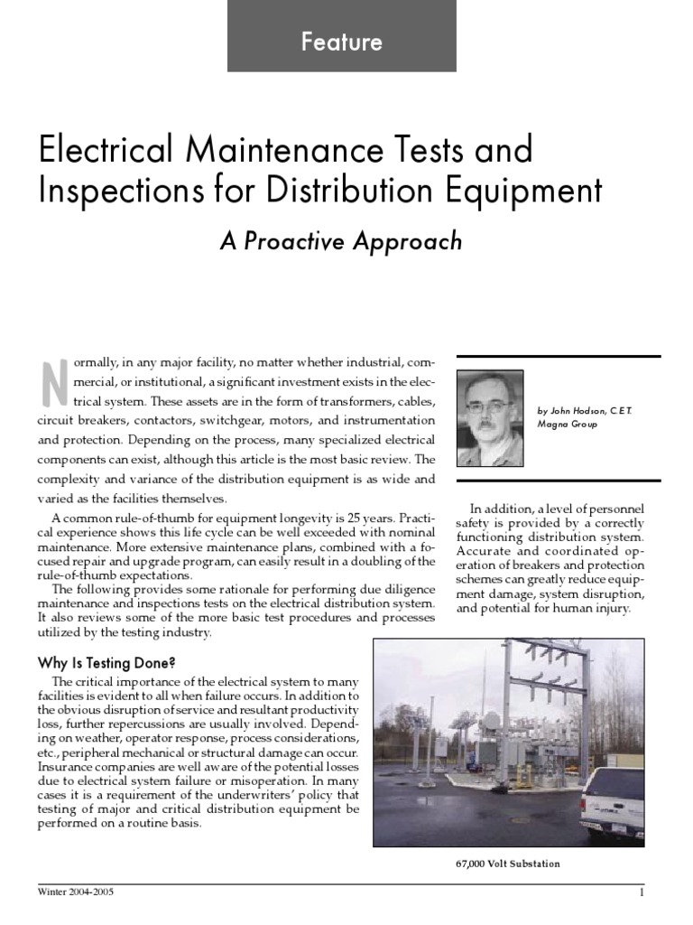 Electrical System Maintenance Guide | PDF | Electric Power Distribution ...