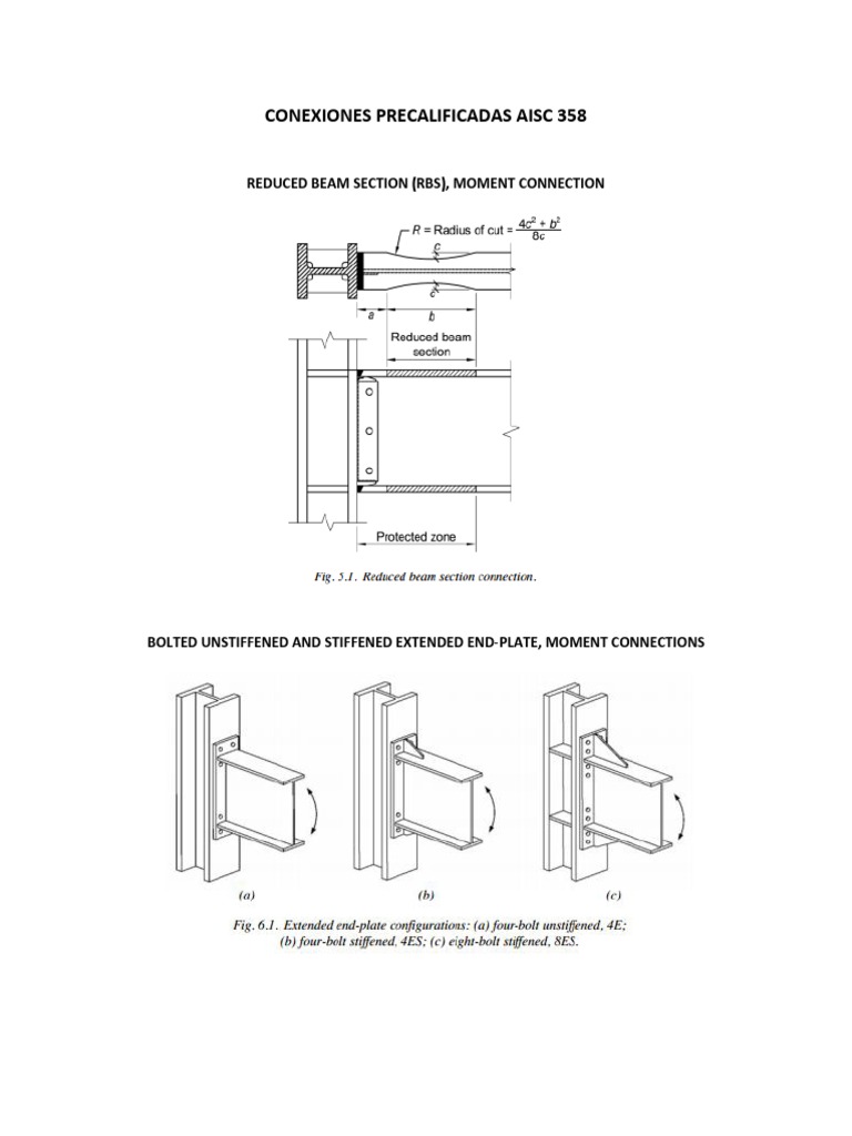 AISC 358 Moment Connection Types | PDF