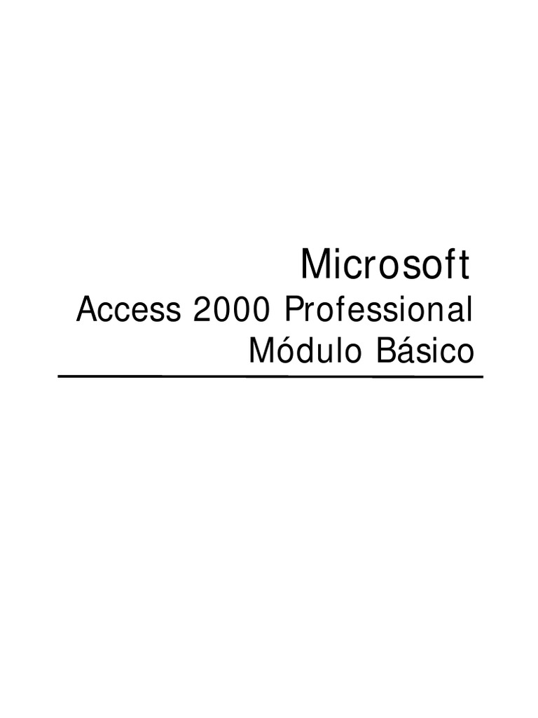 Manual de Access 2000 Basico | PDF | Tabla (base de datos) | Ventana ...