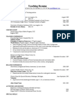 Sample Resume Teaching