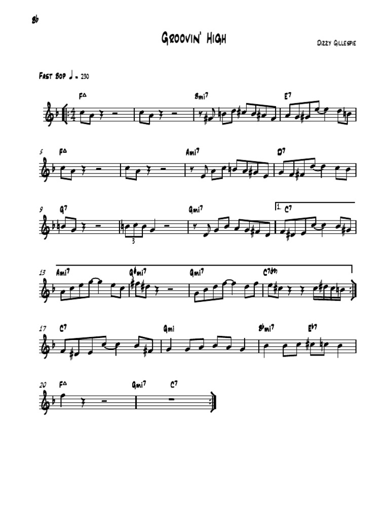 Groovin' High BB PDF