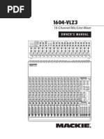 16-Channel Mic/Line Mixer: Owner'S Manual