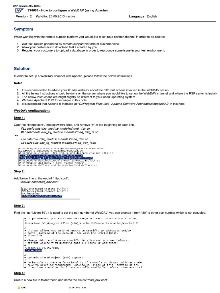 Configuring WebDAV with Apache Guide | PDF | Apache Http Server ...