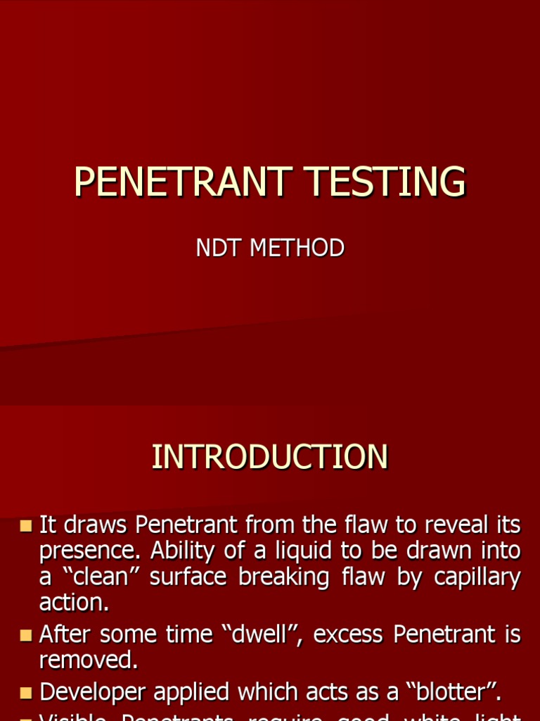 Penetrant Testing: NDT Method | Download Free PDF | Ultraviolet | Paint
