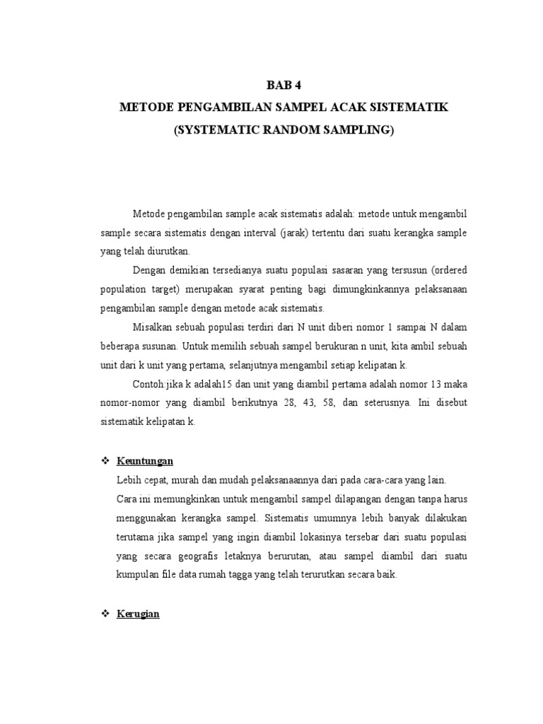 Penarikan Sampel Acak Sistematis