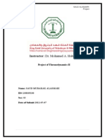 Instructor: Dr. Mohamed A. Habib: Project of Thermodynamics II