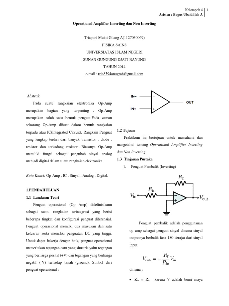 Rangkaian Op-Amp Inverting dan Non-Inverting | PDF | Teknologi & Rekayasa