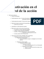 Psicología de La Motivación - Esquema-Resumen - La Motivación en El Control de La Acción