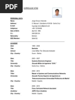 Curriculum Vitae - Jorge Orozco Valverde