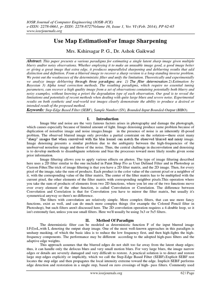 Image Sharpening via Map Estimation | PDF | Electronic Filter | Filter ...