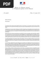 Lettre de B. Hamon Aux Parents