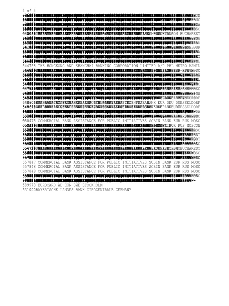 Bin List 4 of 4 Version 2 PDF Austria Citibank