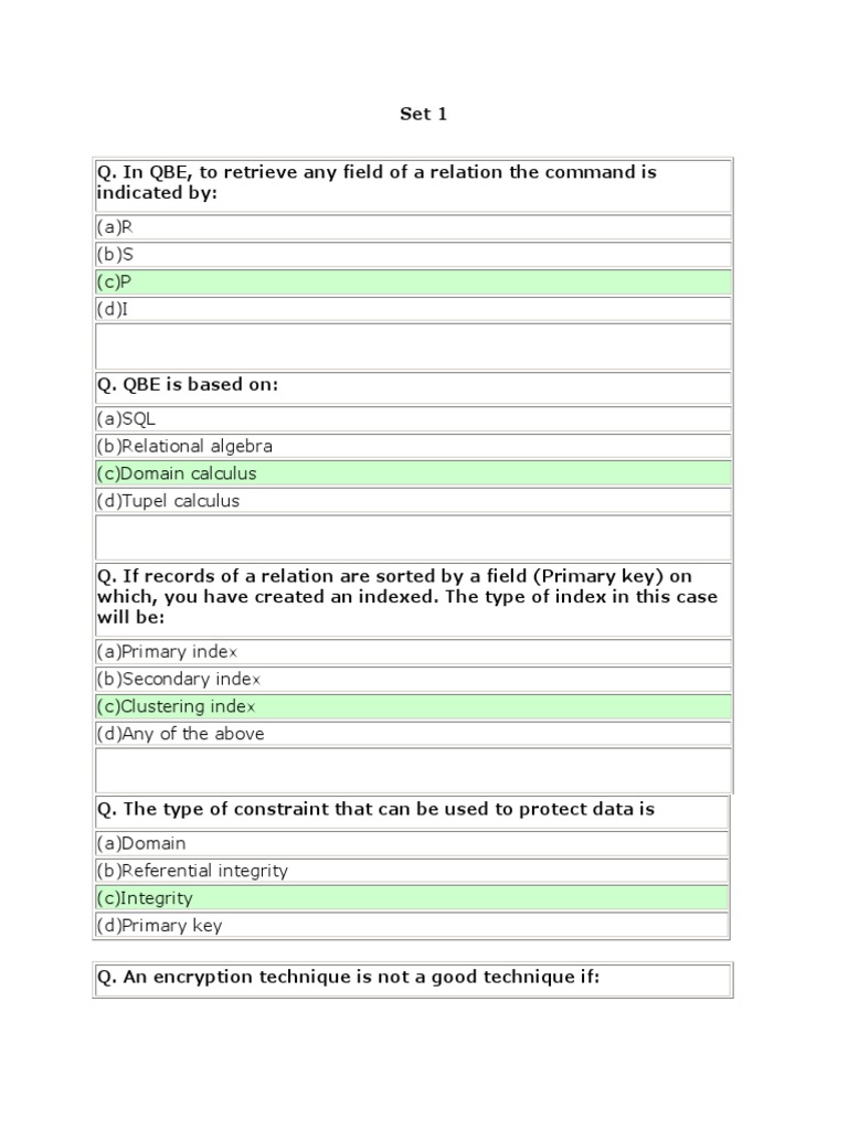 Dbms mcq s pdf relational model databases
