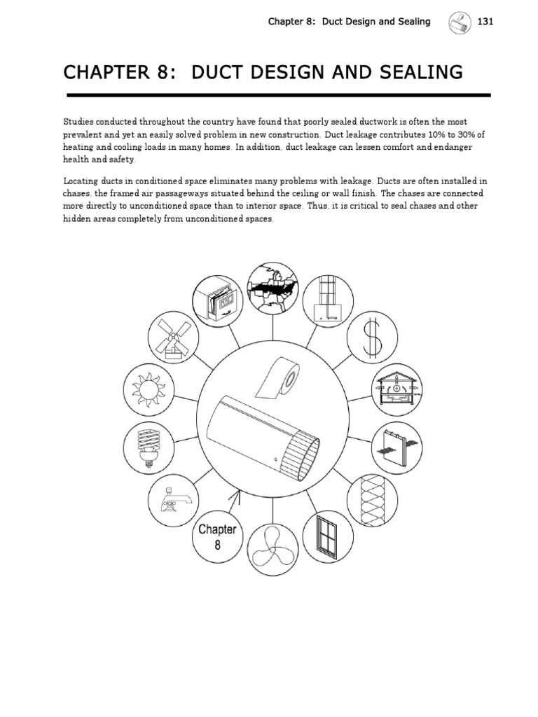 Chapter 8 Duct Design and Sealing PDF Duct (Flow) Hvac