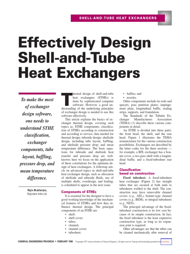 Shell & Tube Heat Exchanger | PDF | Heat Exchanger | Viscosity