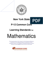 Mathematics: New York State P-12 Common Core Learning Standards