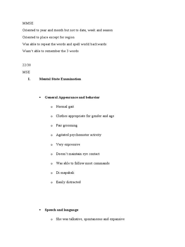 MMSE Assessment Results Summary | PDF | Language Arts & Discipline