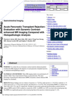 Acute Pancreatitis Transplant Rejection