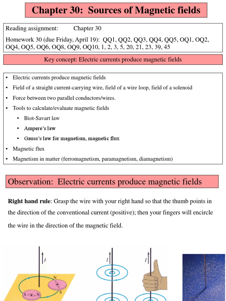 Chapter 30: Electromagnetism | PDF | Magnetic Field | Electric Current