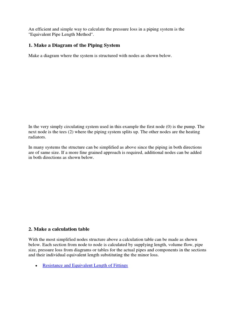 Pressure Loss in A Piping System | PDF